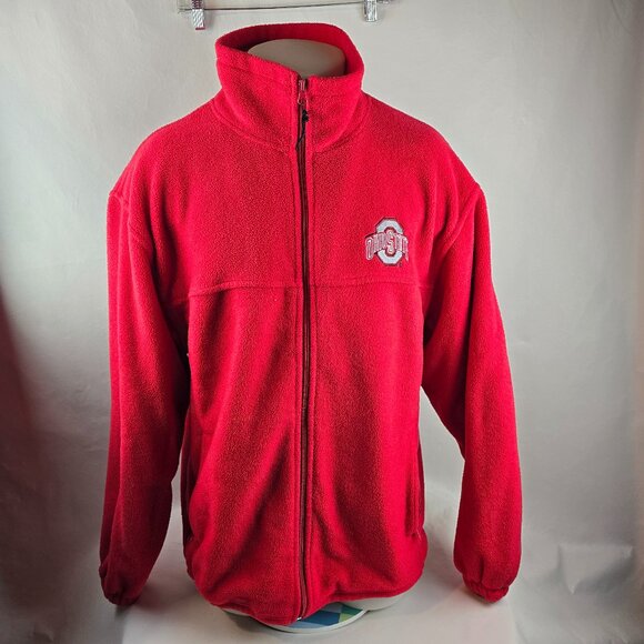 Ohio State Buckeyes Fleece Mens Large Red Reebok Heisman Collection Jacket Zip - Picture 1 of 8